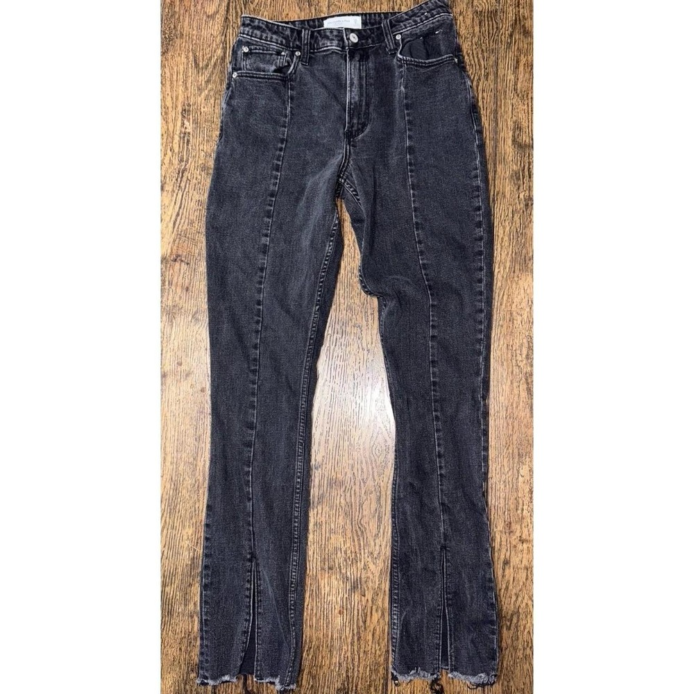 Abercrombie Fitch Curve Love Jeans Womens 28 Pants Denim Black Skinny High Rise